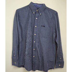 Chaps Button-Down Shirt, Size M, blue checkered